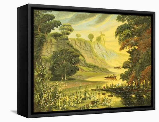 River Landscape. Mid 19th Century-Thomas Chambers-Framed Premier Image Canvas