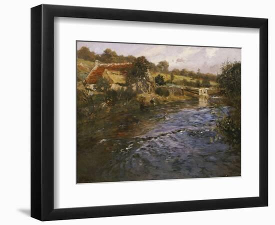 River Landscape with a Washerwoman-Fritz Thaulow-Framed Giclee Print