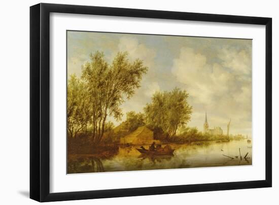 River Landscape with Church-Salomon van Ruisdael-Framed Giclee Print