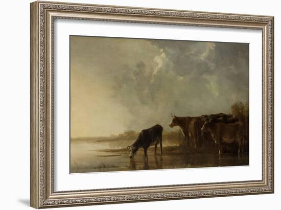 River Landscape with Cows-Aelbert Cuyp-Framed Art Print