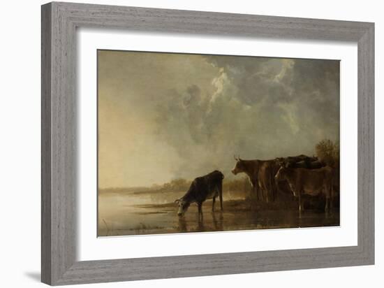 River Landscape with Cows-Aelbert Cuyp-Framed Art Print