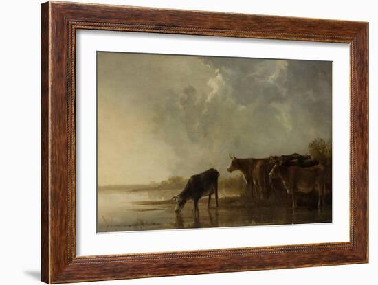 River Landscape with Cows-Aelbert Cuyp-Framed Art Print