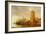 River Landscape with Ferries Docked before a Tower, 1640s-Jan Van Goyen-Framed Giclee Print