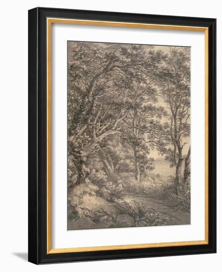 River Landscape with Figures-Thomas Hearne-Framed Giclee Print
