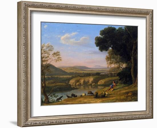 River Landscape with Goatherd-Claude Lorraine-Framed Giclee Print