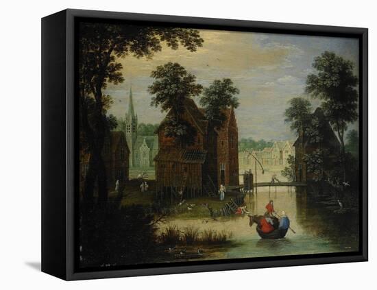 River Landscape with the Flight into Egypt, 1616-Maerten Ryckaert-Framed Premier Image Canvas