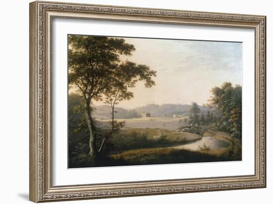 River Landscape with View of Hayton Hall, Yorkshire-George Cuitt-Framed Giclee Print