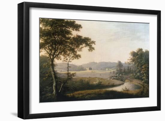 River Landscape with View of Hayton Hall, Yorkshire-George Cuitt-Framed Giclee Print