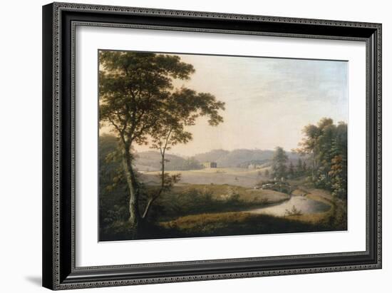 River Landscape with View of Hayton Hall, Yorkshire-George Cuitt-Framed Giclee Print