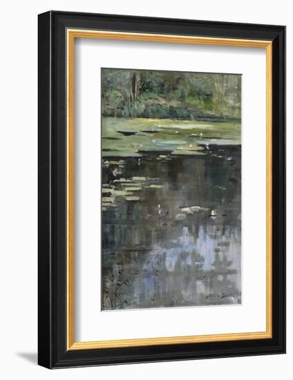 River Landscape with Water Lilies-Julia Beck-Framed Premium Giclee Print