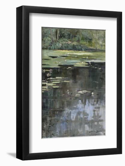 River Landscape with Water Lilies-Julia Beck-Framed Premium Giclee Print