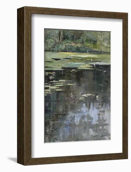 River Landscape with Water Lilies-Julia Beck-Framed Premium Giclee Print
