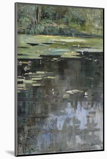 River Landscape with Water Lilies-Julia Beck-Mounted Premium Giclee Print