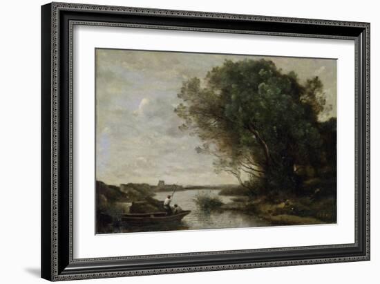 River Landscape-Jean-Baptiste-Camille Corot-Framed Giclee Print