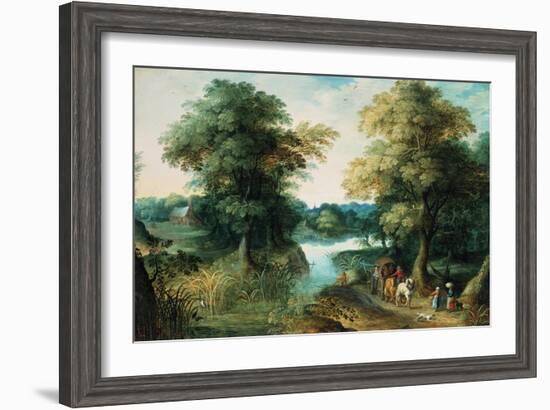 River Landscape-Jan Brueghel the Elder-Framed Giclee Print