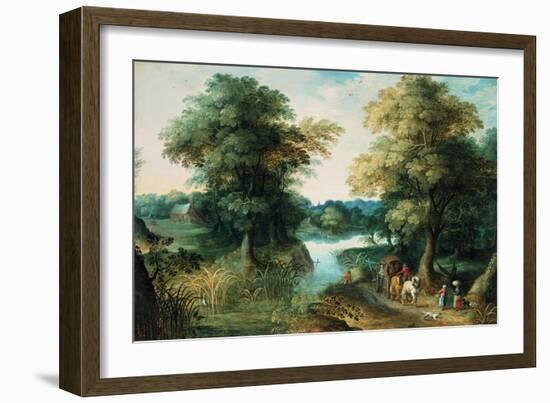 River Landscape-Jan Brueghel the Elder-Framed Giclee Print