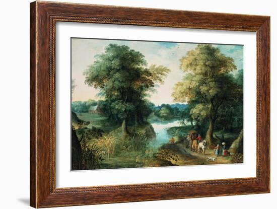 River Landscape-Jan Brueghel the Elder-Framed Giclee Print