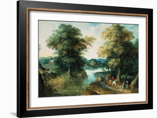 River Landscape-Jan Brueghel the Elder-Framed Giclee Print