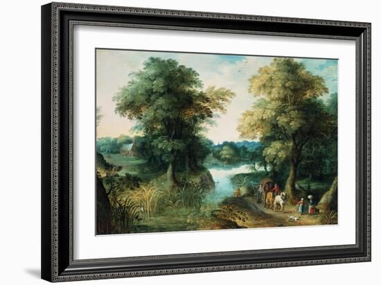 River Landscape-Jan Brueghel the Elder-Framed Giclee Print