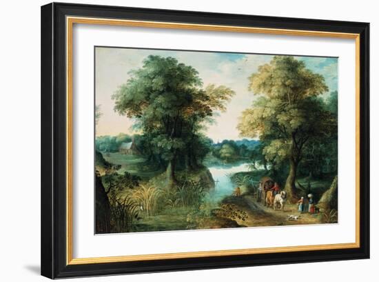River Landscape-Jan Brueghel the Elder-Framed Giclee Print