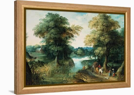 River Landscape-Jan Brueghel the Elder-Framed Premier Image Canvas