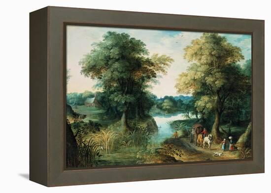 River Landscape-Jan Brueghel the Elder-Framed Premier Image Canvas