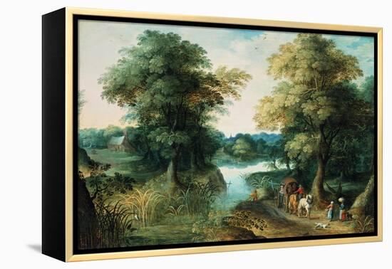 River Landscape-Jan Brueghel the Elder-Framed Premier Image Canvas