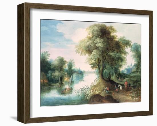 River Landscape-Jan Brueghel the Elder-Framed Giclee Print