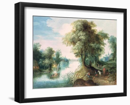 River Landscape-Jan Brueghel the Elder-Framed Giclee Print