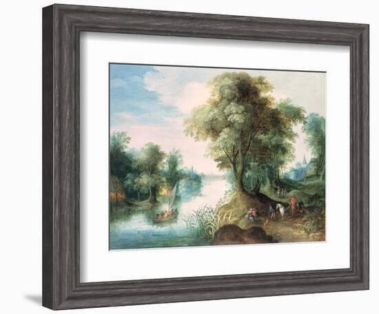 River Landscape-Jan Brueghel the Elder-Framed Giclee Print