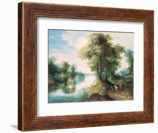 River Landscape-Jan Brueghel the Elder-Framed Giclee Print