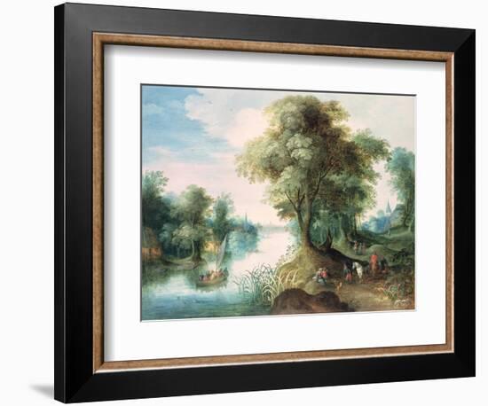 River Landscape-Jan Brueghel the Elder-Framed Giclee Print