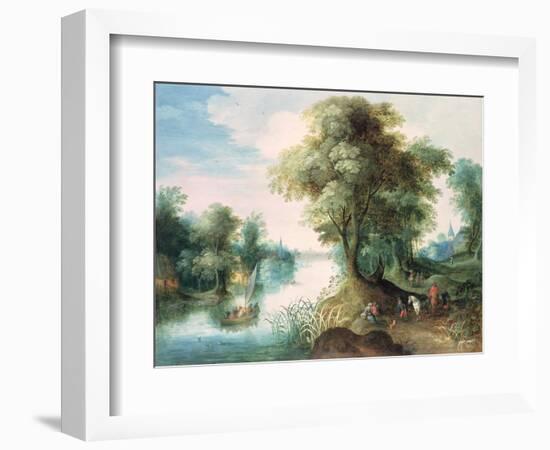 River Landscape-Jan Brueghel the Elder-Framed Giclee Print