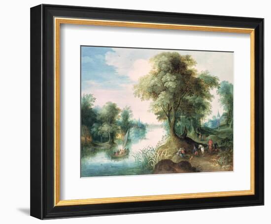 River Landscape-Jan Brueghel the Elder-Framed Giclee Print