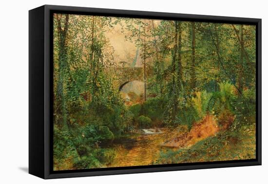 River Landscape-John Atkinson Grimshaw-Framed Premier Image Canvas