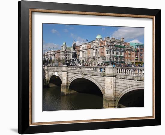 River Liffey and O'Connell Bridge, Dublin, Republic of Ireland, Europe-Hans Peter Merten-Framed Photographic Print