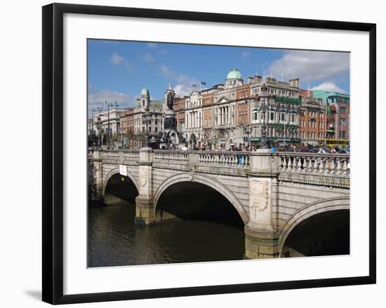 River Liffey and O'Connell Bridge, Dublin, Republic of Ireland, Europe-Hans Peter Merten-Framed Photographic Print