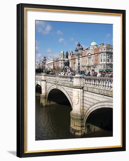 River Liffey and O'Connell Bridge, Dublin, Republic of Ireland, Europe-Hans Peter Merten-Framed Photographic Print