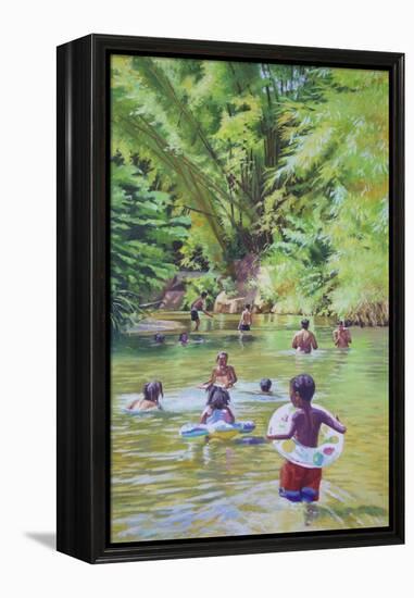 River Lime Sublime, 2020, (oil on canvas)-Colin Bootman-Framed Premier Image Canvas