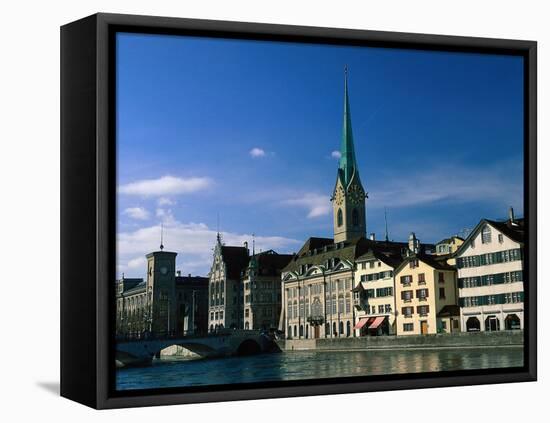 River Limmat, Zurich, Switzerland-Walter Bibikow-Framed Premier Image Canvas