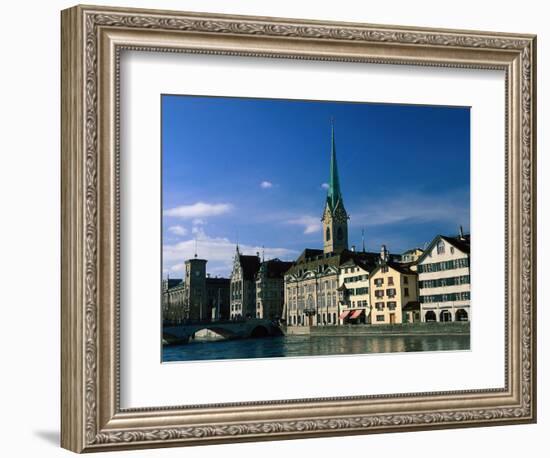 River Limmat, Zurich, Switzerland-Walter Bibikow-Framed Photographic Print