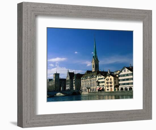 River Limmat, Zurich, Switzerland-Walter Bibikow-Framed Photographic Print