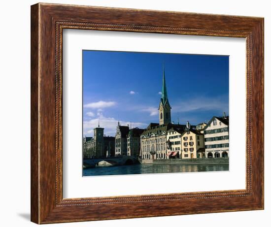 River Limmat, Zurich, Switzerland-Walter Bibikow-Framed Photographic Print