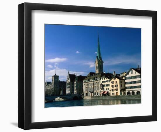 River Limmat, Zurich, Switzerland-Walter Bibikow-Framed Photographic Print