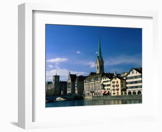 River Limmat, Zurich, Switzerland-Walter Bibikow-Framed Photographic Print