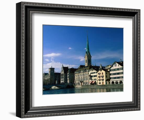 River Limmat, Zurich, Switzerland-Walter Bibikow-Framed Photographic Print