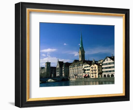 River Limmat, Zurich, Switzerland-Walter Bibikow-Framed Photographic Print