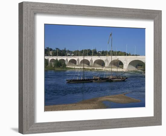 River Loire and Wilson Bridge, Tours, Centre, France, Europe-Thouvenin Guy-Framed Photographic Print