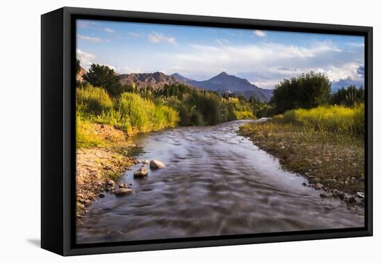 River Mendoza (Rio Mendoza) and the Andes Mountains at Uspallata, Mendoza Province, Argentina-Matthew Williams-Ellis-Framed Premier Image Canvas