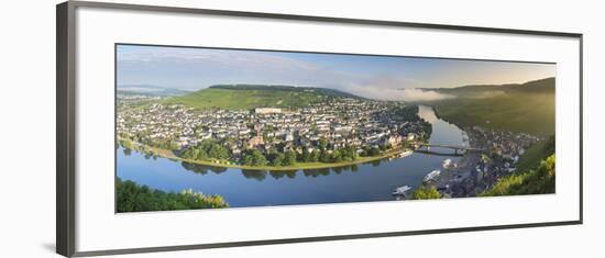 River Moselle and Bernkastel-Kues at dawn, Rhineland-Palatinate, Germany-Ian Trower-Framed Photographic Print